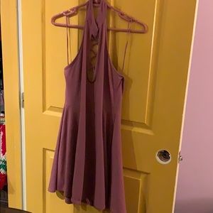 Pinkish/purple‎ express strappy neckline dress